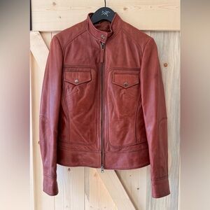 Danier Women's Rust Red Leather Jacket